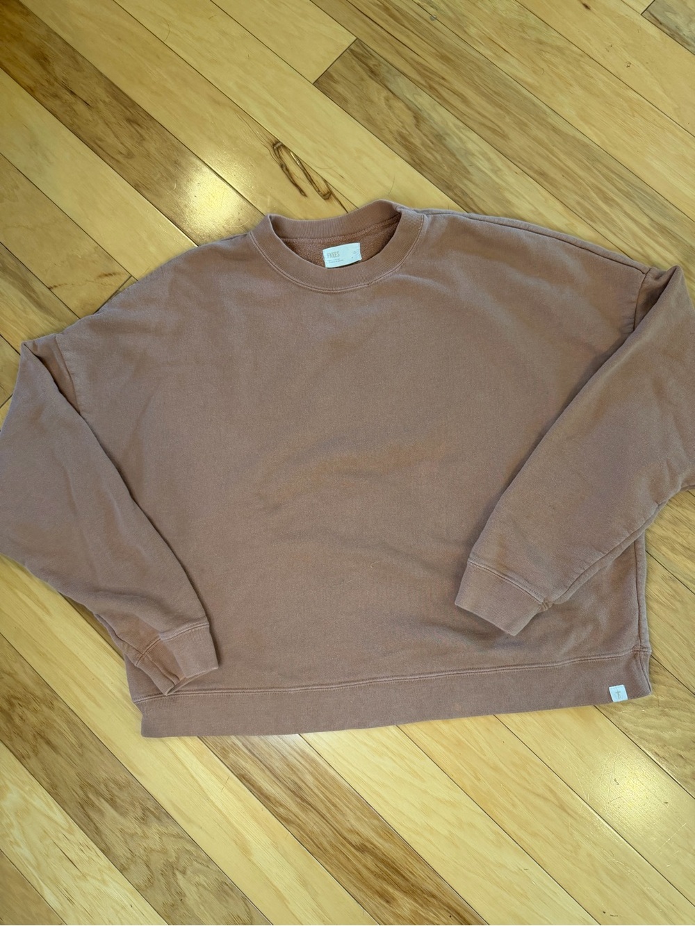 TKEES Women’s Oversized Crewneck Sweatshirt Tan/Brown
